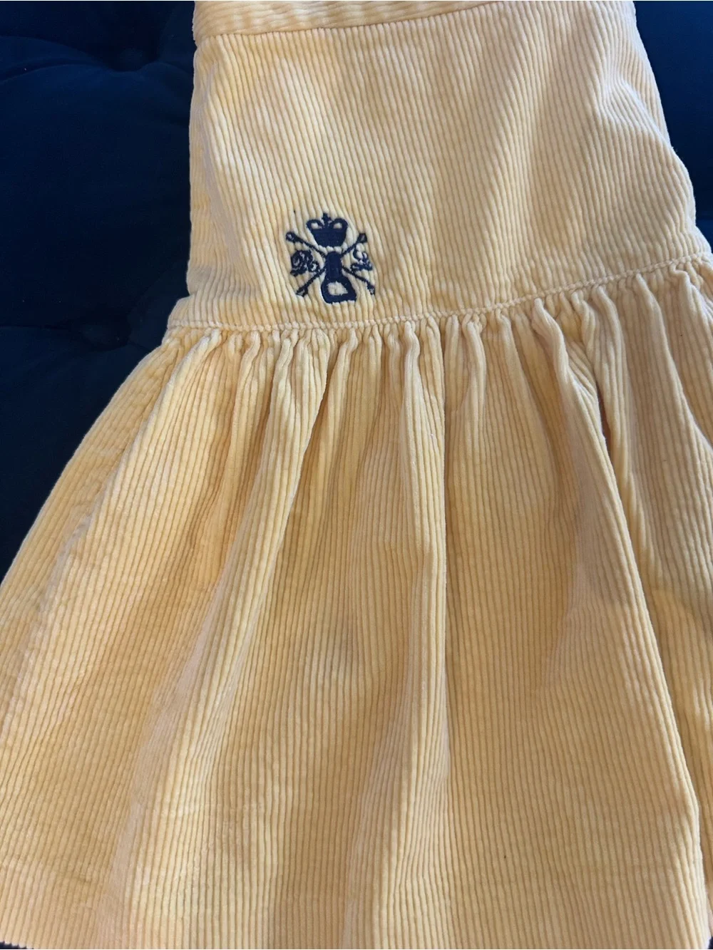 Ralph Lauren Bright Yellow Corduroy Tiered Kids Mini Skirt